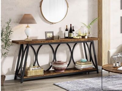 Console Table Rustic Brown
