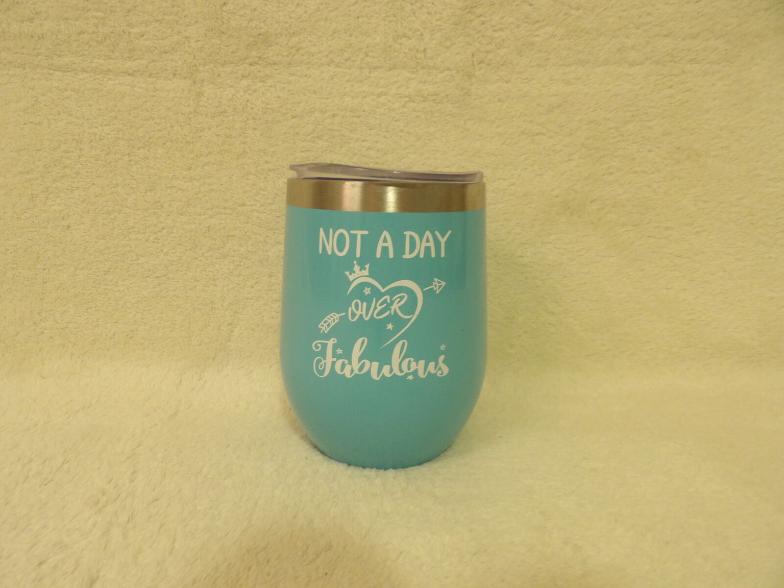 Hot Chocolate/Cocoa/Coffee Travel Mug/Cup/Tumbler "Not A Day Over Fabulous" - Princess/Queen Crown Decal