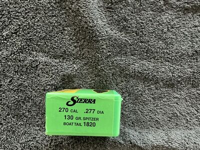 SIERRA 270(.277)130 gr SBT BULLET GAMEKING 100/bx