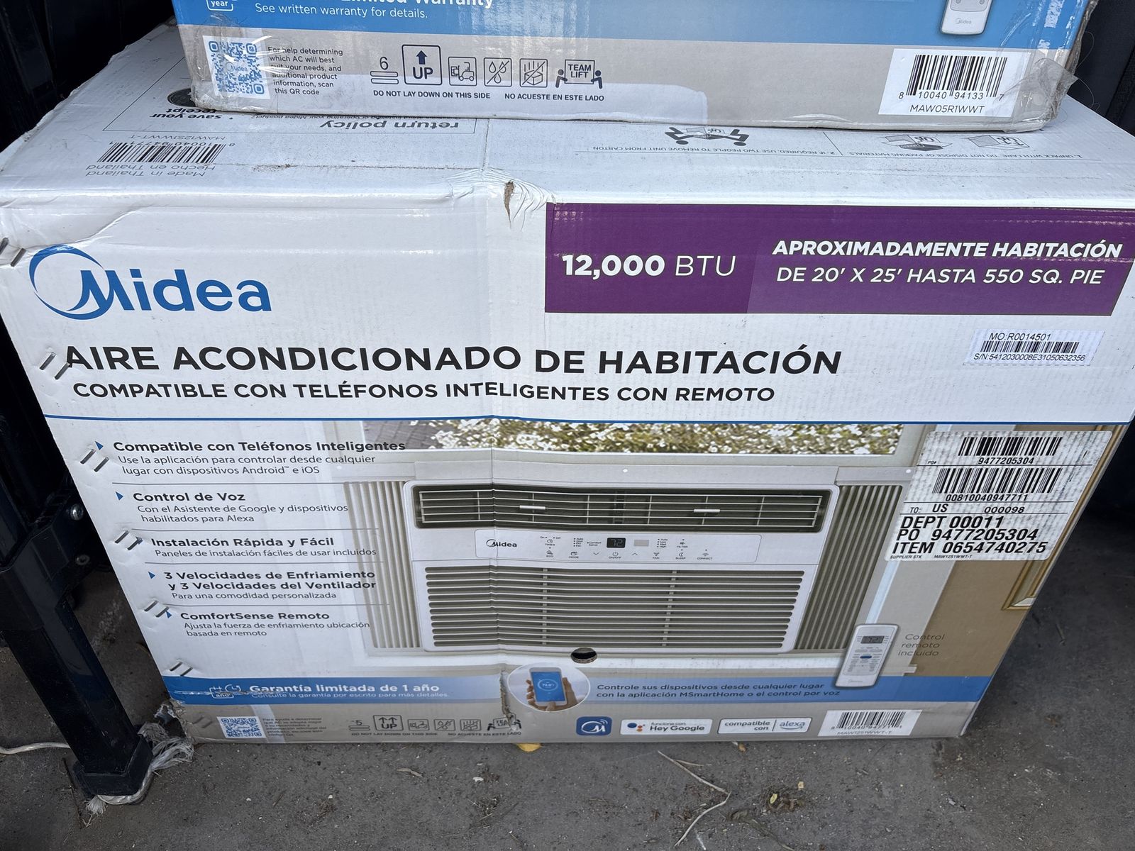 Midea 12,000 BTU Smart Window Air Conditioner with Remote & Voice Control, New in Box