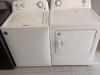 Amana White Top Load Washer & Electric Dryer Set - Excellent Condition, Ready for Your Home