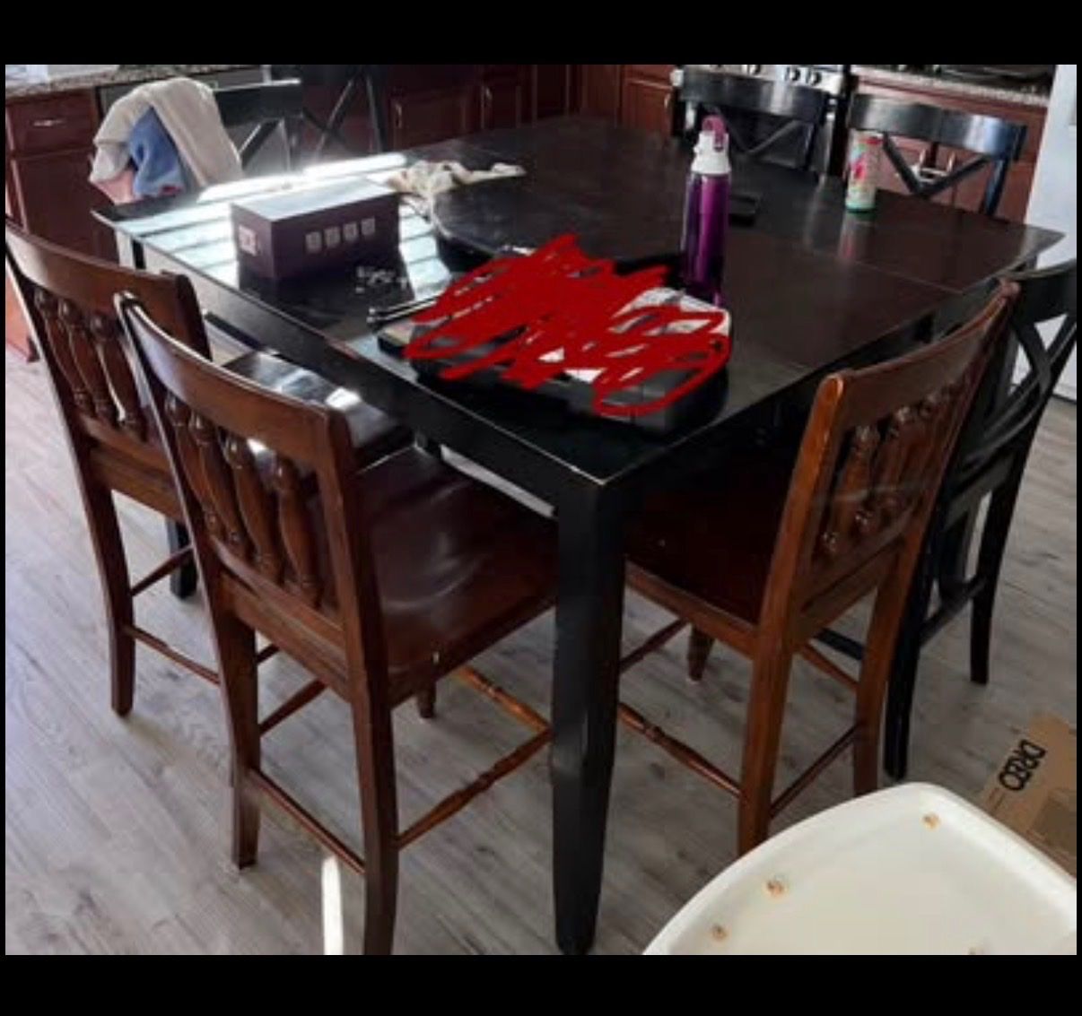 Square Counter-Height Dining Table with Removable Leaf (54" x 54")