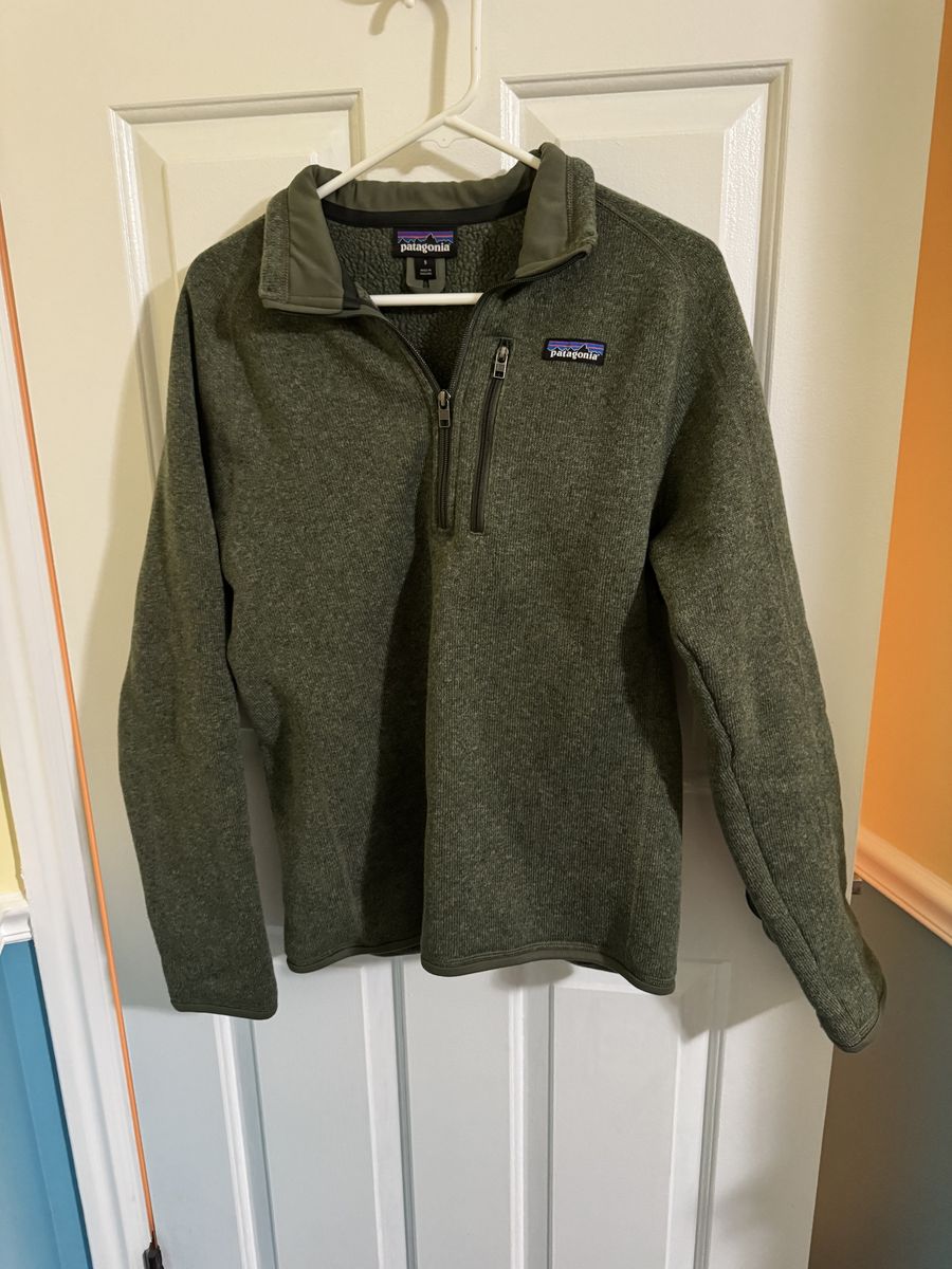 Green Patagonia Mens Zip Up Sweater