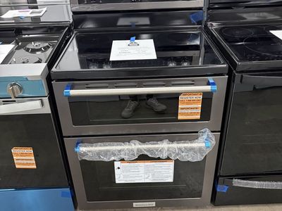 NEW KITCHENAID DOUBLE OVEN ELECTRIC RANGE BLACK STAINLESS