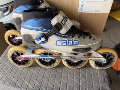 Cado Motus Pro 110 Carbon Inline Speed Skates - Size 10/44, Blue/Gray