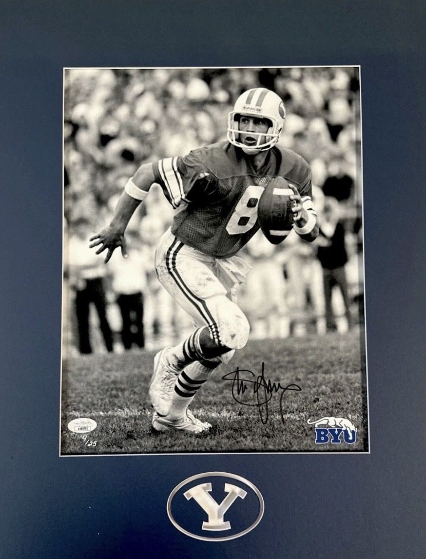 Steve Young Signed Photo San Francisco 49ers BYU 10x13 JSA COA Autograph Rare Limited Edition 4/25 made Authentication Sticker 