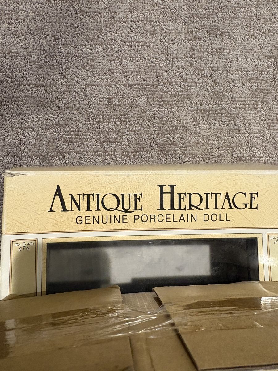 Antique Heritage Genuine Porcelain Doll with Glasses in Original Box