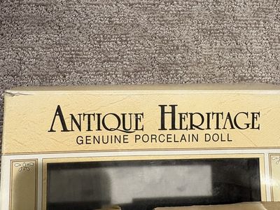 Antique Heritage Genuine Porcelain Doll with Glasses in Original Box