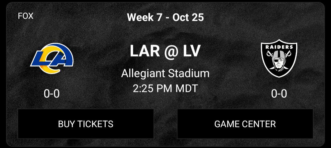 Raiders vs Rams