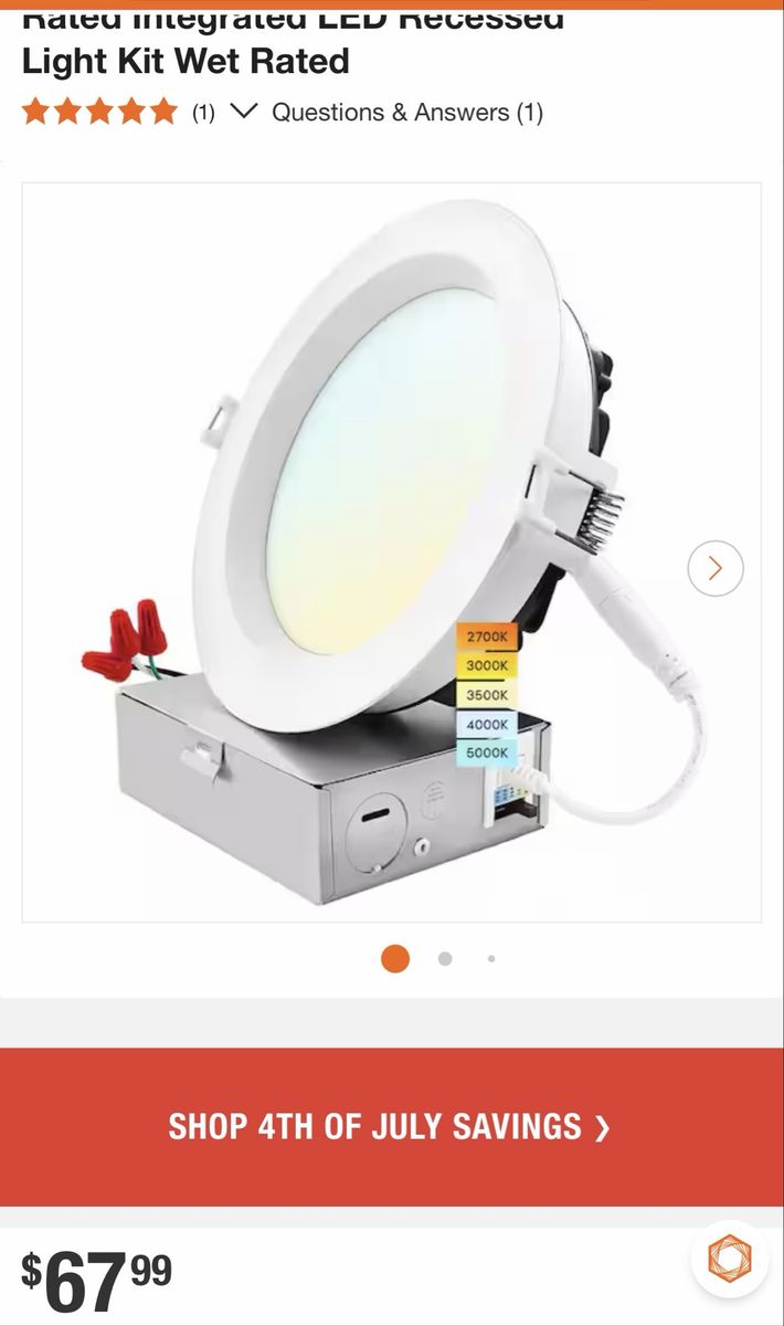 Luxrite LED Recessed Light Kit
