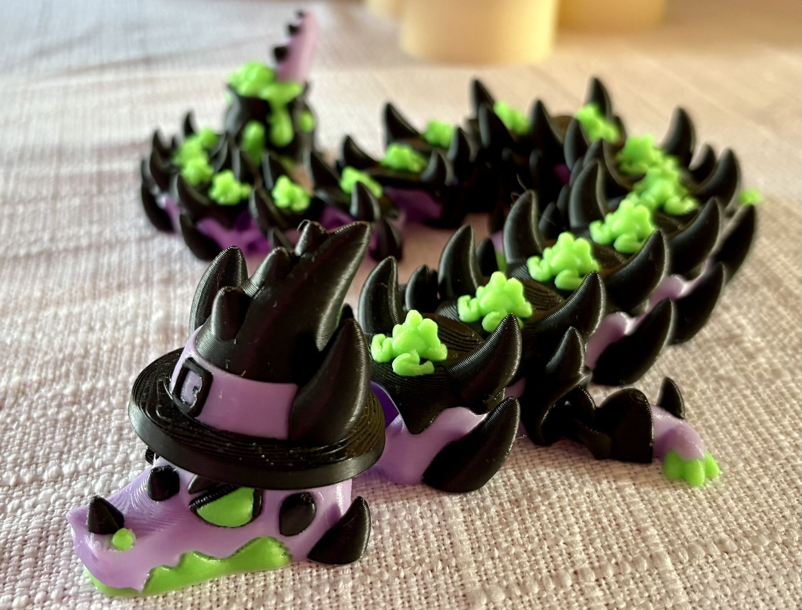 3D Printed Print Printing Rainbow Glow In The Dark Flexi Witch Frog Halloween Dragon ADHD AUTISM Fidget Fidgets Toy Toys