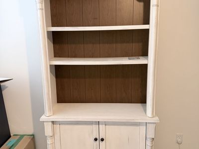 Distressed White and Wood Office Set