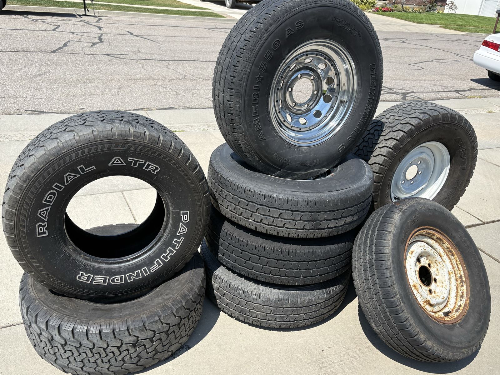 Slightly used tires and wheels