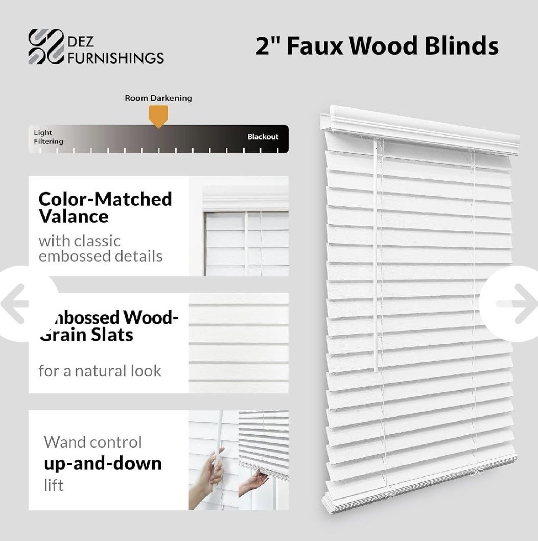 64” faux wood blinds (2”)