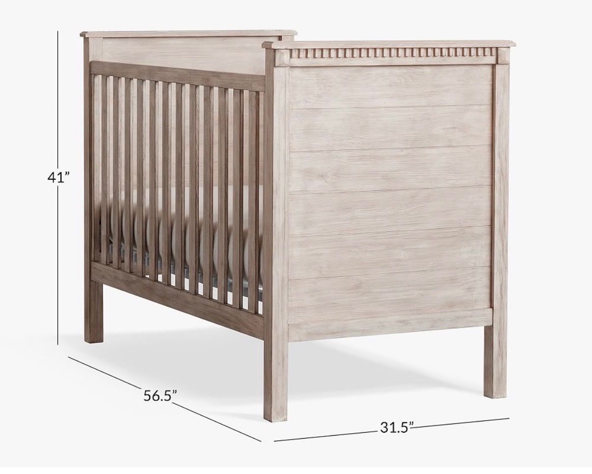 Pottery Barn Kids Wooden Convertible Baby Crib - Light Wash oak