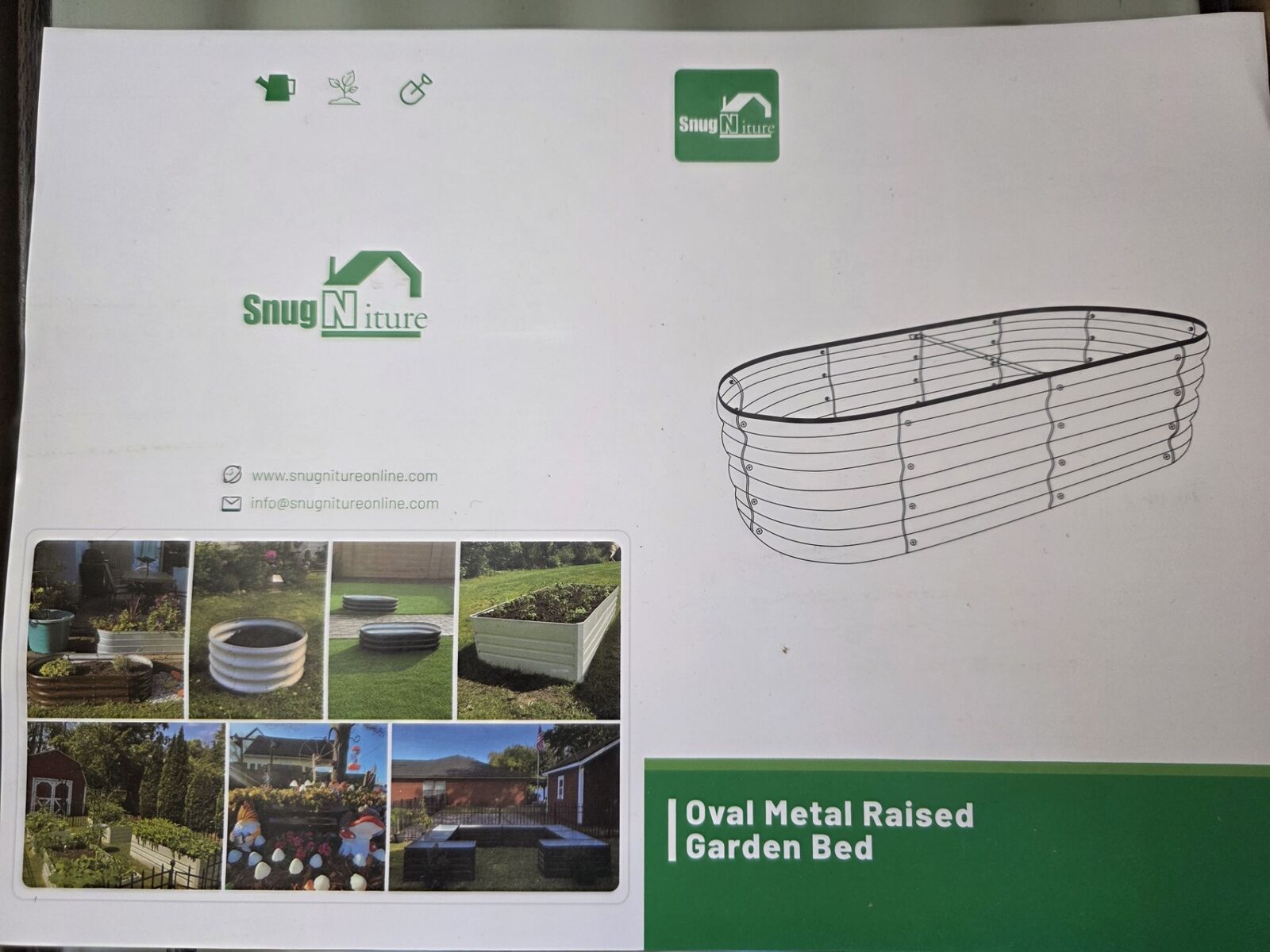 SnugNitiure Oval Metal Raised Garden Bed