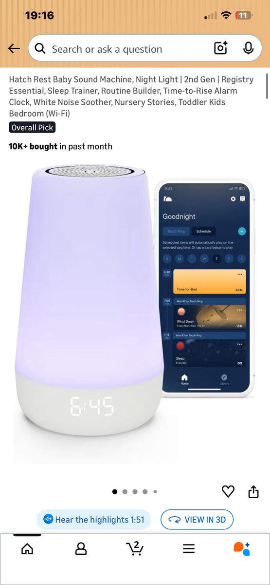 Hatch Gen 2 Sound Machine