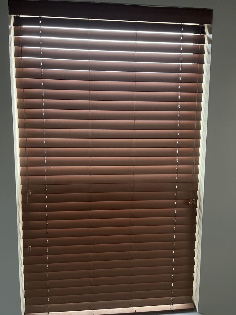 Brown Faux Wood Blinds