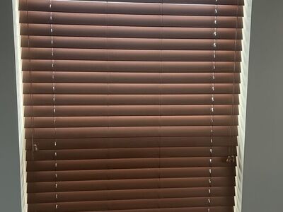 Brown Faux Wood Blinds