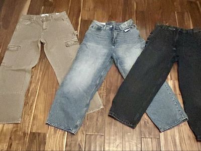 Lot of 3 Men's Baggy & Cargo Jeans H&M size 30