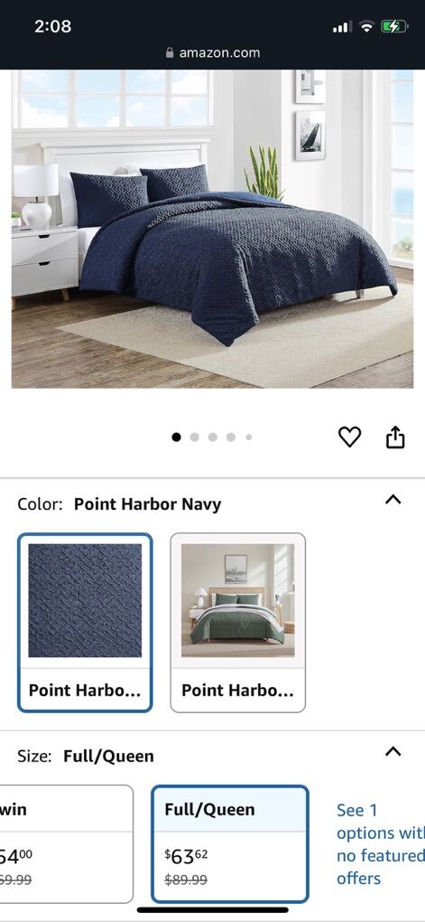Nautica - Full/Queen Comforter Set, Navy, New