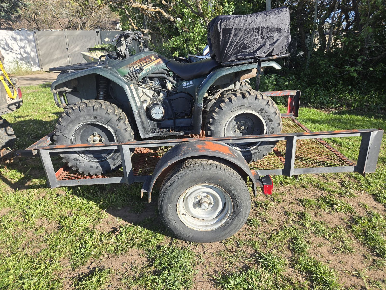 2000 yamaha kodiak 400 with trailer