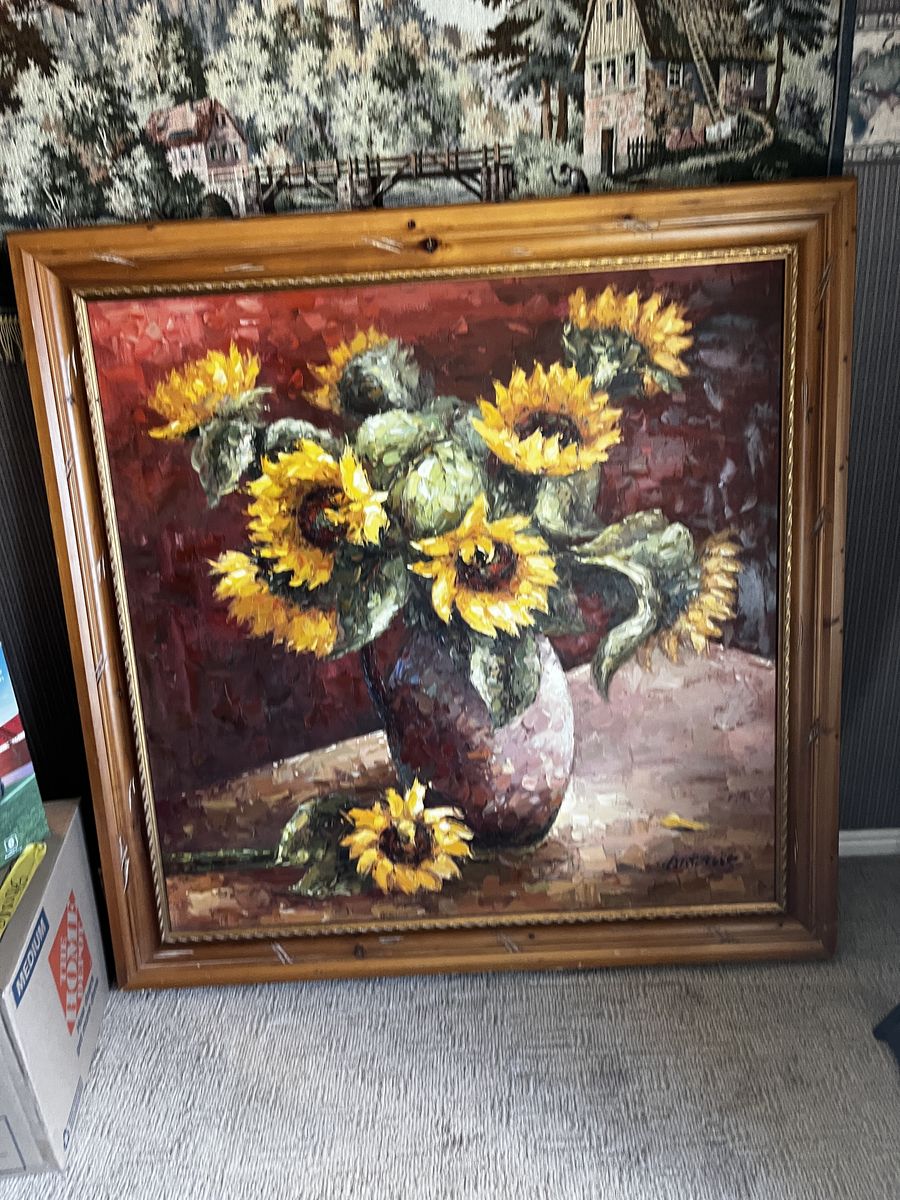 Original Sun Flower Oil Painting 58x58