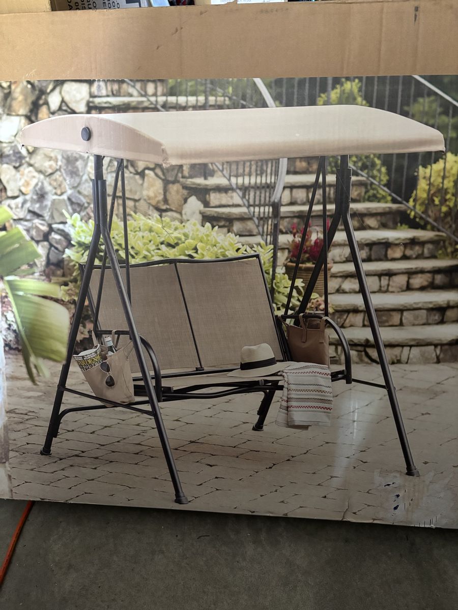 Outdoor Patio Swing with Canopy - 2-Seater