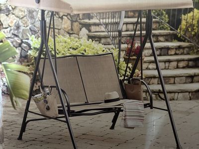 Outdoor Patio Swing with Canopy - 2-Seater