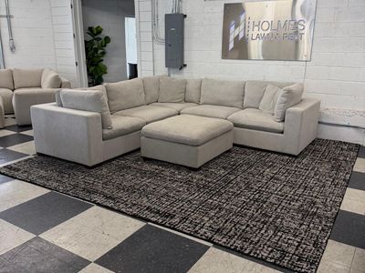 COSTCO THOMASVILLE LOWELL 6-PIECE FABRIC MODULAR SECTIONAL W/ OTTOMAN!!