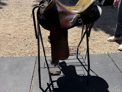 Fox Poley Australian Stock Saddle - Brown Leather
