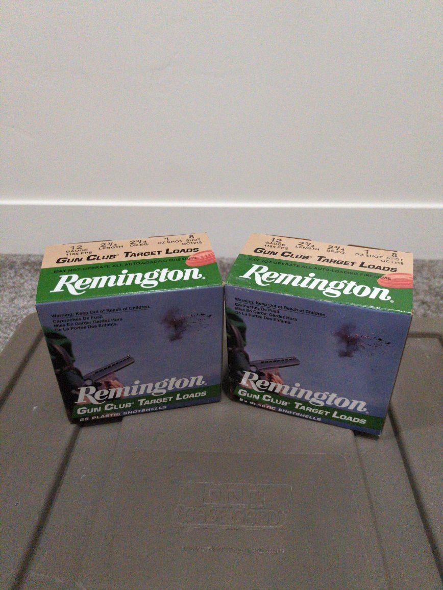 2 Boxes Remington Gun Club Target Loads 12 Gauge Shotgun Shells