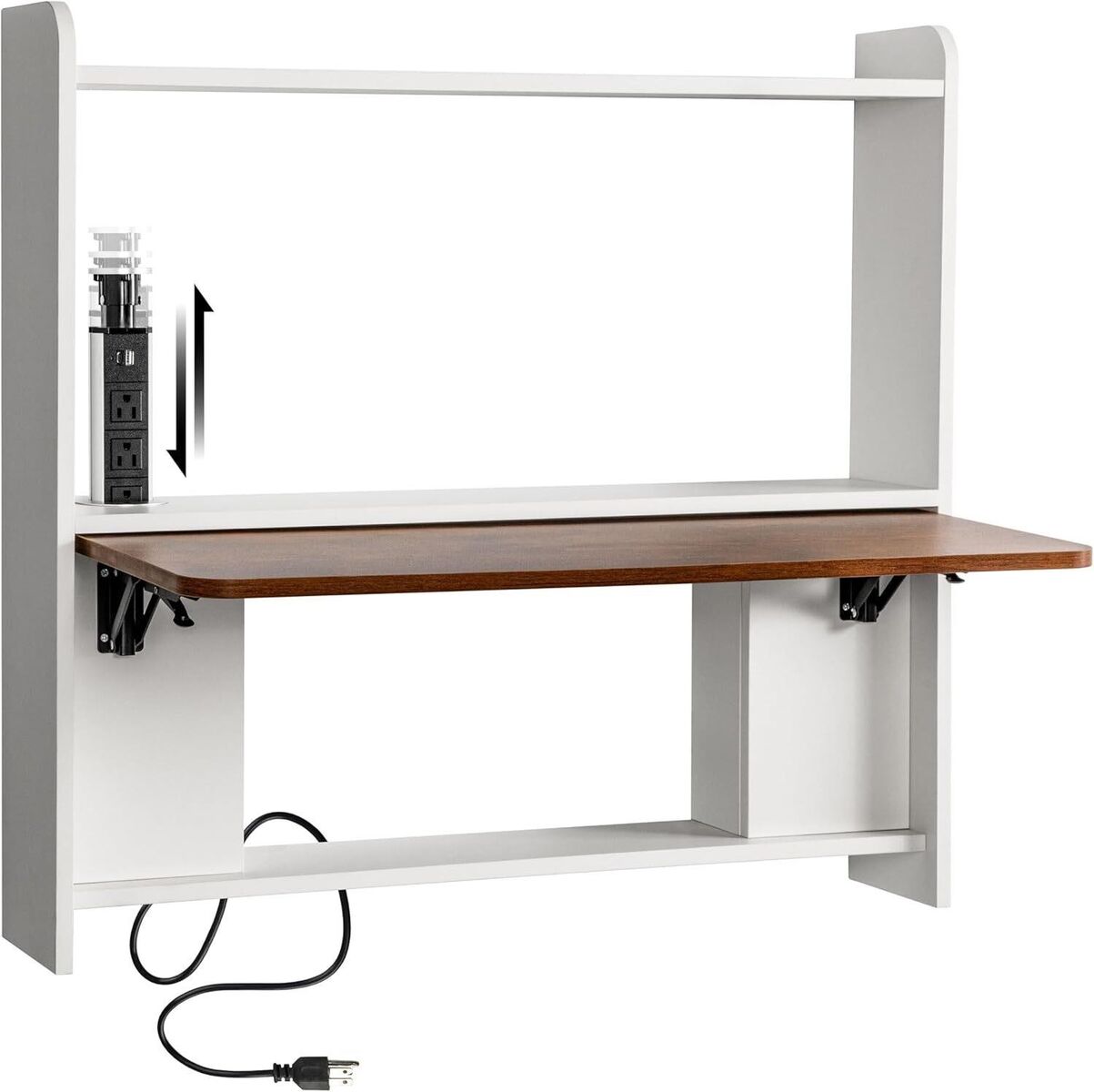 Floating Desk with Socket & USB Ports Wall Mounted