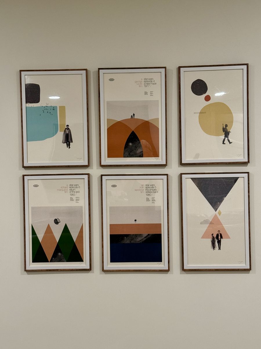 Set of 6 Framed Minimalist Star Wars Prints — $100 for the set