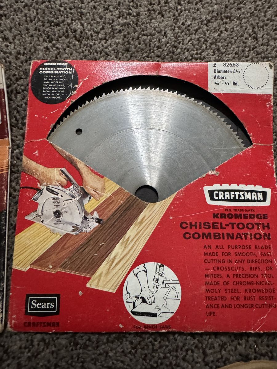 Vintage Craftsman Kromedge 6-1/2 Inch Chisel-Tooth Combination Circular Saw Blade