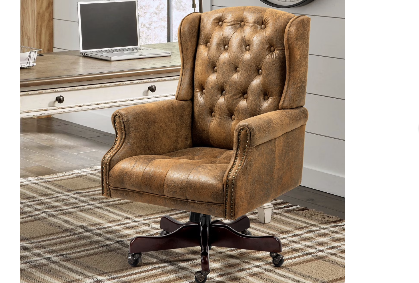 New in Box Boss Office Chair, High Back Microfiber Swivel Desk Chair, Dark Brown