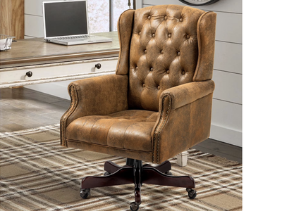 New in Box Boss Office Chair, High Back Microfiber Swivel Desk Chair, Dark Brown