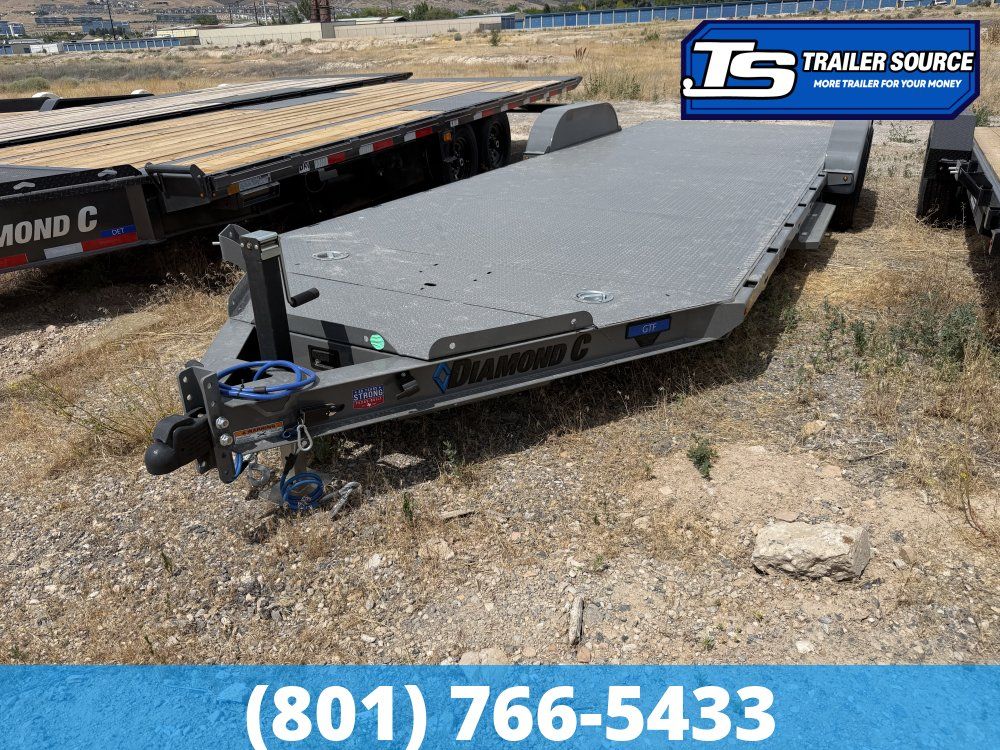 7x22 Diamond C GTF 206 Flatbed Car Hauler Trailer - 10K GVWR - Full Steel Floor
