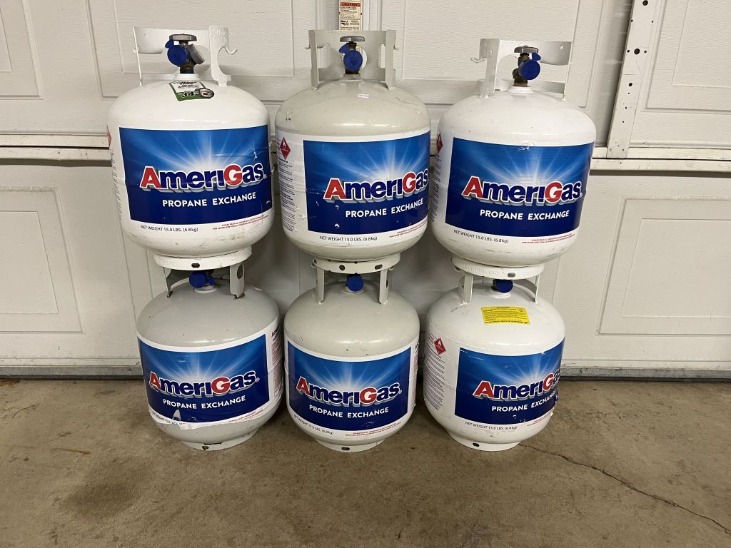 FULL 5 Gallon 20 lb. Propane LP Gas Cylinders/Tanks/Bottles for BBQ, Grill... LPG