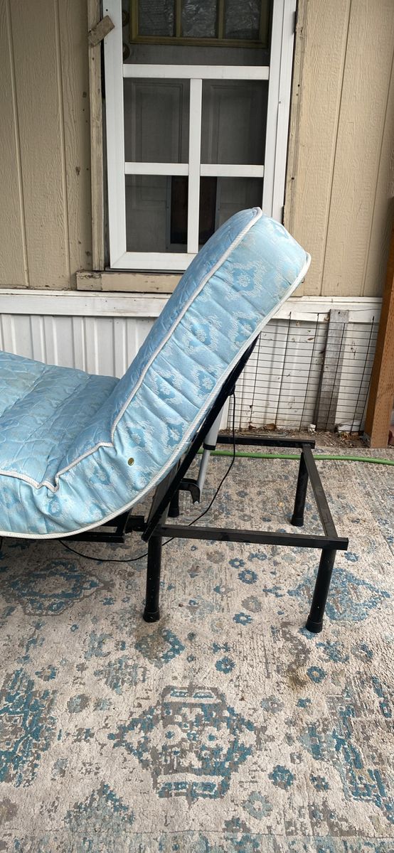 Adjustable Bed Frame with Mattress - Full Size, Electric Remote Control, Light Blue