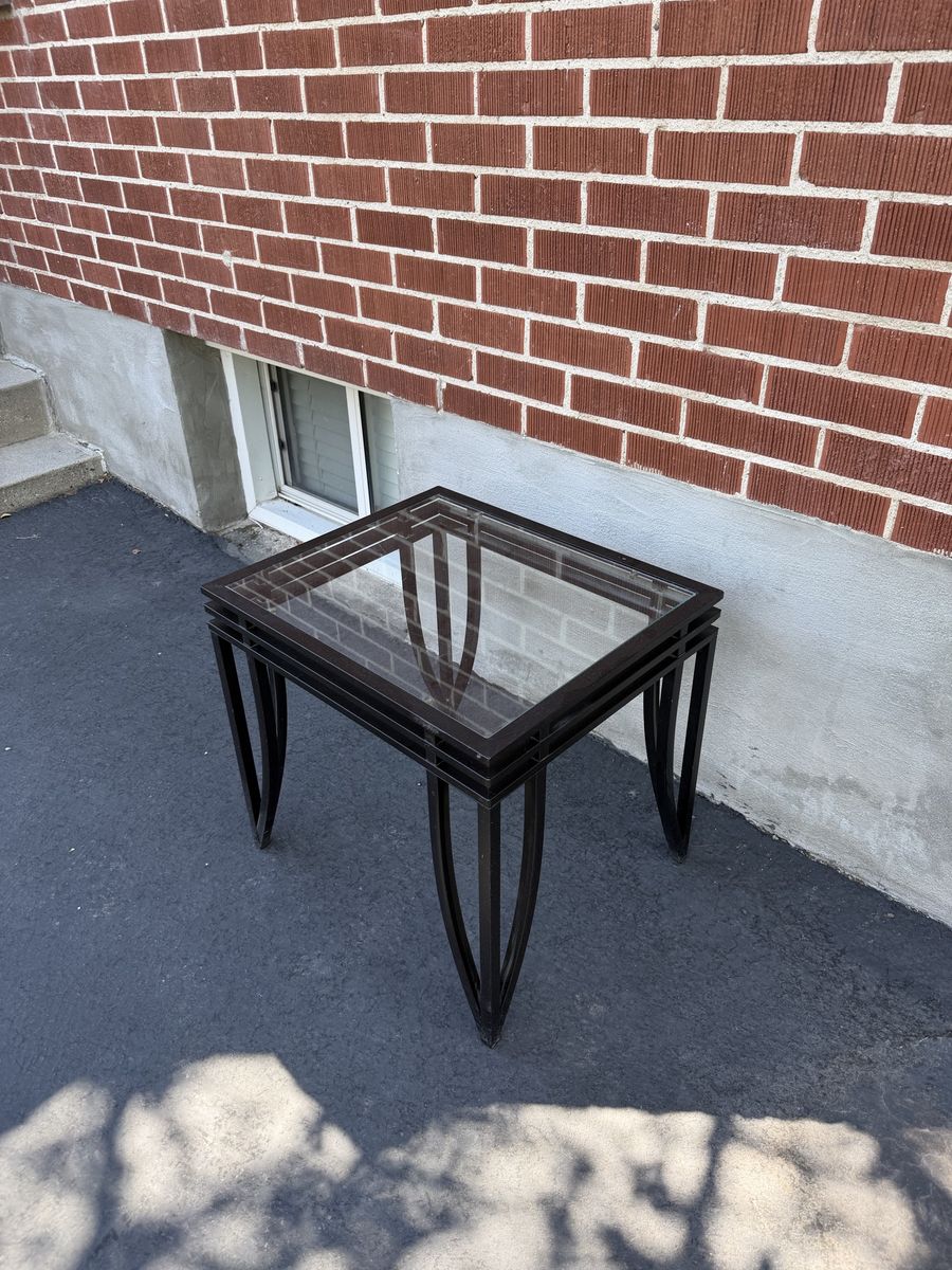 Glass-top end table