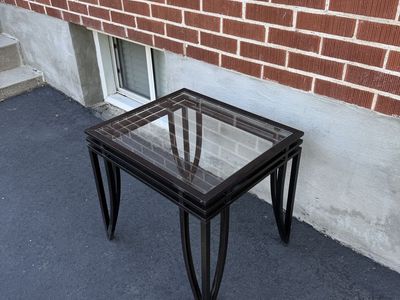 Glass-top end table