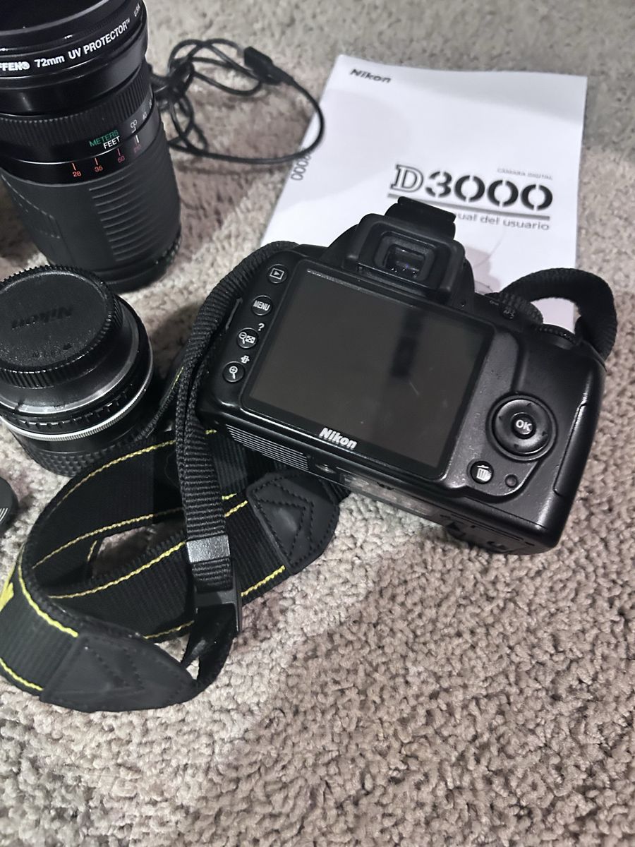 Nikon D3000 DSLR Camera Bundle with Lenses, Flash, Bag & Accessories