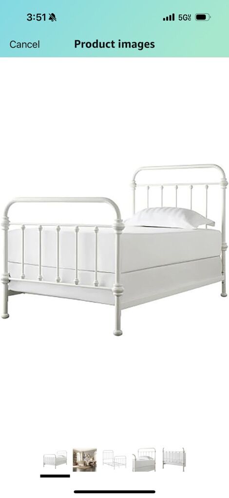 White Metal bed frame