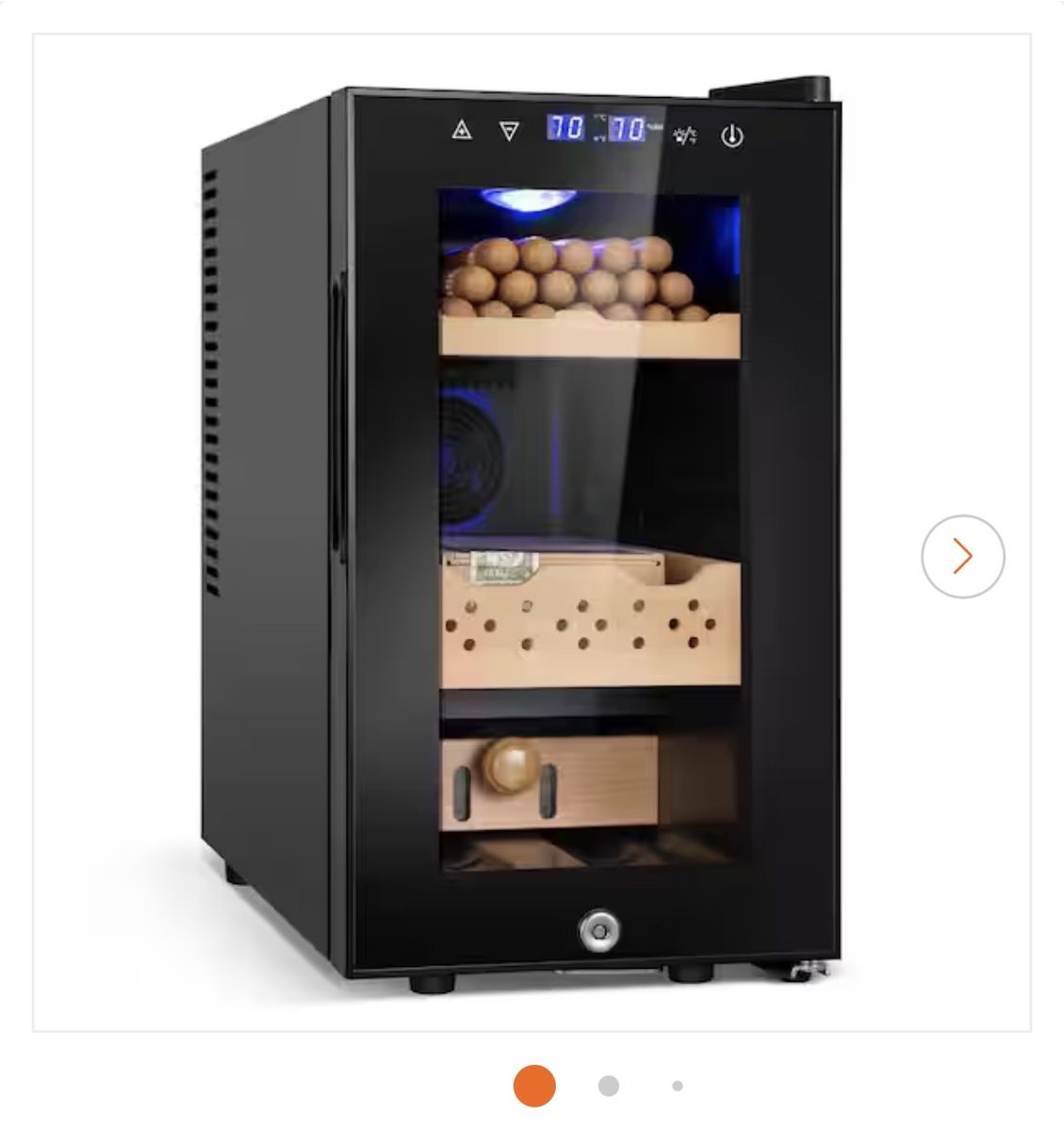 25L Cigar Electric Humidor, 200 Counts Large Capacity,Thermostatic Electric Cooler Cabinet