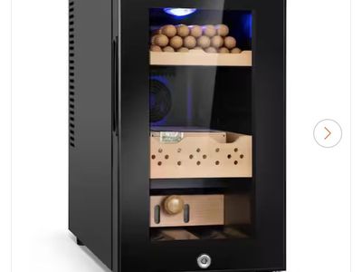 25L Cigar Electric Humidor, 200 Counts Large Capacity,Thermostatic Electric Cooler Cabinet