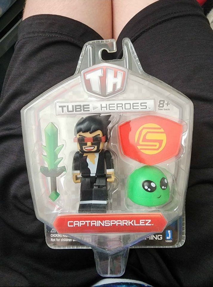 Tube Heroes CaptainSparklez Action Figure with Slime Sword & Alien Head Jazwares