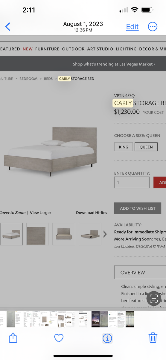 West Elm Queen Storage Bed