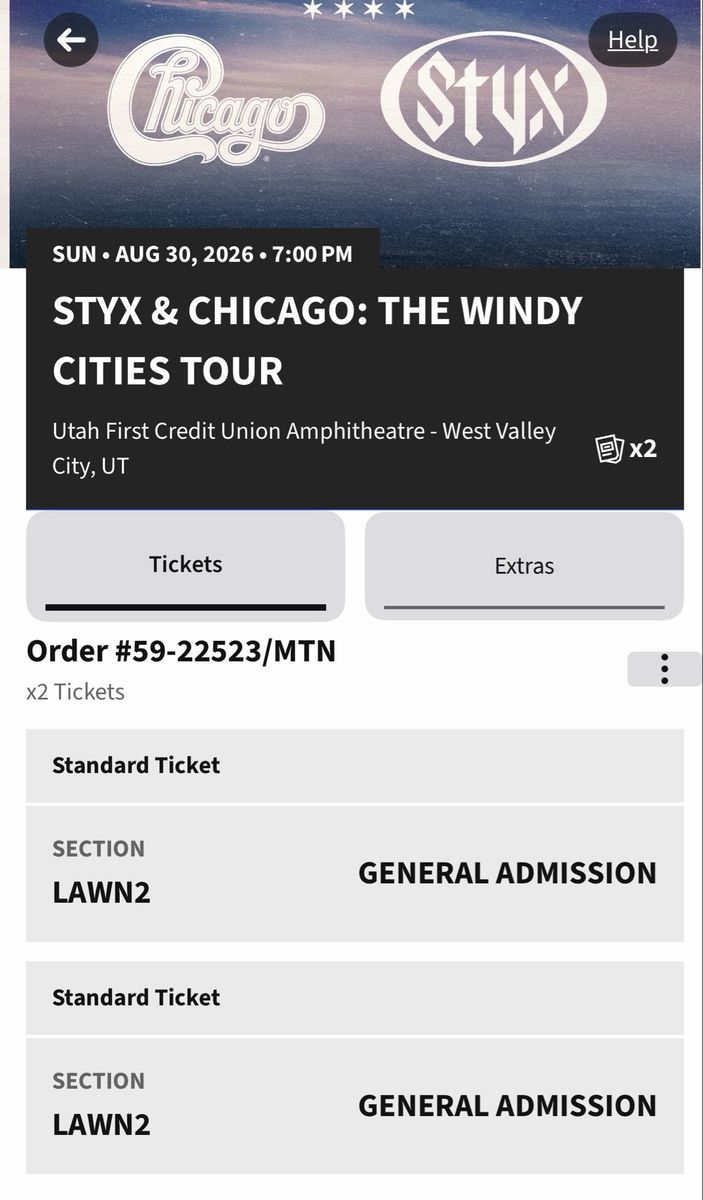 Chicago/Styx concert tickets 
