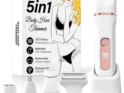 NEW Bikini Trimmer for Women,5-in-1 Electric Razors for Women,Electric Shaver for Women's,IPX7 Waterproof Trimmer